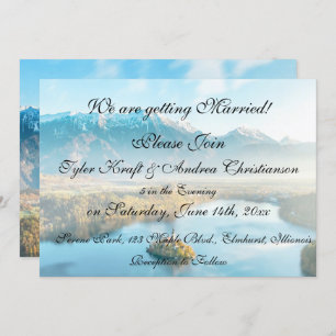 Serene Mountain Scene Wedding Invitation