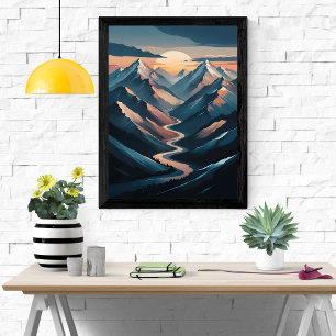 Serene Mountain Sunset Poster