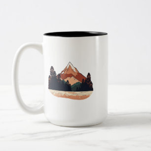 Serene Mountain Two-Tone Mug - 15 oz