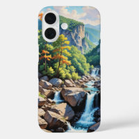 Serene Mountain Waterfall Landscape