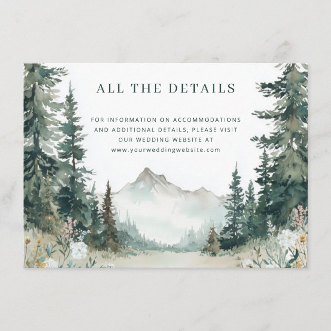 Serene Mountain Wedding Invitation (Front)