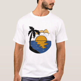 Serene Nature Escape T-Shirt – Sun, Tree & River M