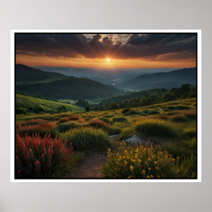 Serene Nature Landscape Scene Poster
