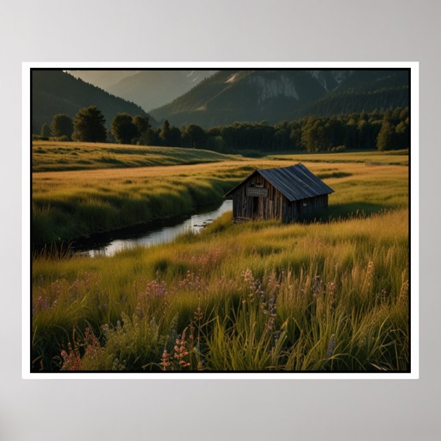 Serene Nature Landscape Scene Poster (Front)