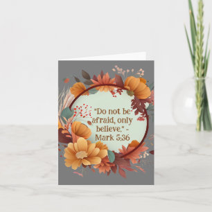 Serene Nature Strawflower Wreath Religious Blank Card