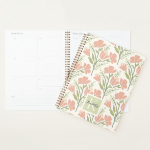 Serene Neutral Florals Monogrammed Planner