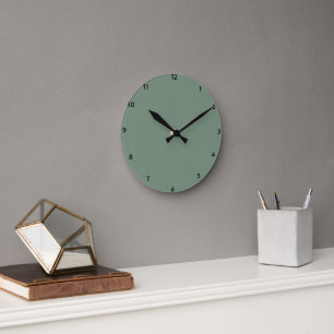 Serene Nordic Sage Round Clock