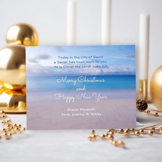 Serene Ocean Scripture Christmas Religious  Postcard (Creator Uploaded)