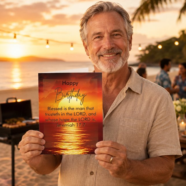 Serene Ocean Scripture Dad Birthday Card (Creator Uploaded)