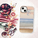 Serene Ocean Sunset Sunrise Monogram Samsung Galaxy Case<br><div class="desc">Phone case for the Galaxy line or iPhones. Calm ocean water and beach sand with pink-orange sky at sunrise, or sunset. A distressed letter at the top can be for a first initial. If your initial doesn’t fit the case you need, use the customize area to move it, or contact...</div>