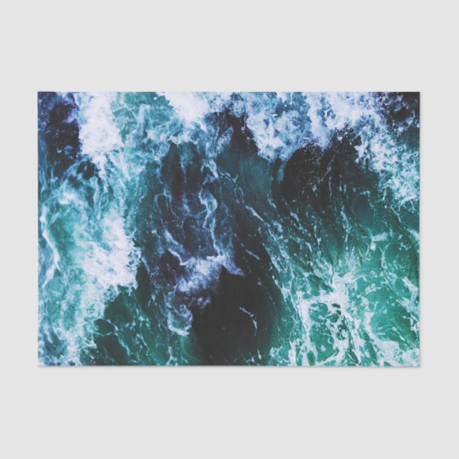 Serene Ocean Waves Decoupage Paper for DIY Project (Front)