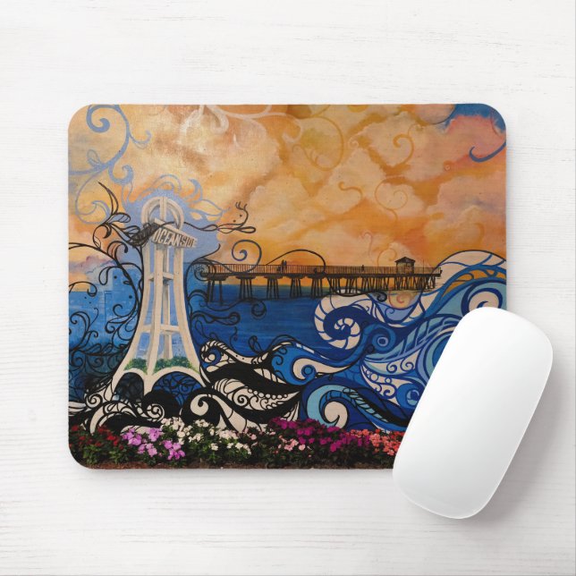 Serene Oceanside Graffiti  Mouse Pad (With Mouse)