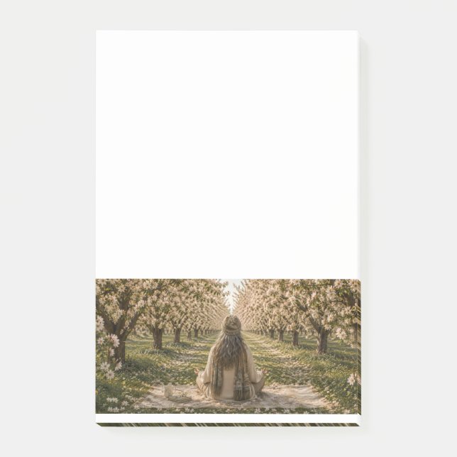 Serene Orchard Sticky Notes | Romantic Botanical  (Front)