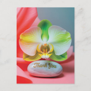Serene Orchid Flower with "Thank You" Text Holiday Postcard