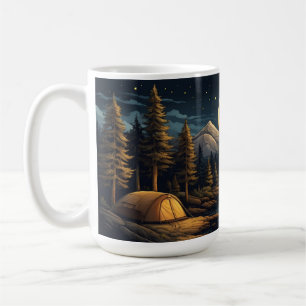 Serene Outdoor Campfire Scene Nature-Inspired Coffee Mug