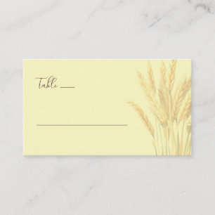 Serene Pale Yellow Wheat Stalks Place Card