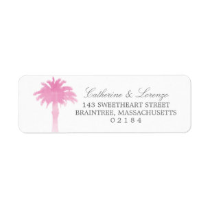 Serene Palm Tree Watercolor   Return Address