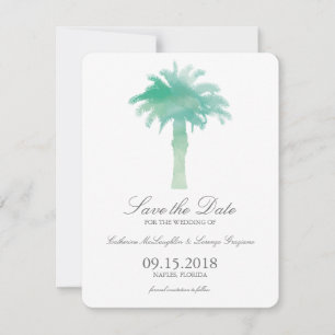 Serene Palm Tree Watercolor Save the Date
