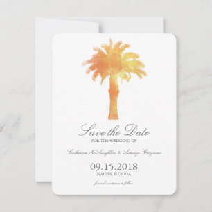 Serene Palm Tree Watercolor   Save the Date