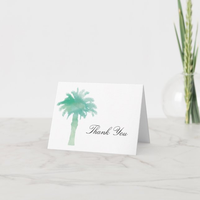 Serene Palm Tree Watercolor | Thank You (Front)