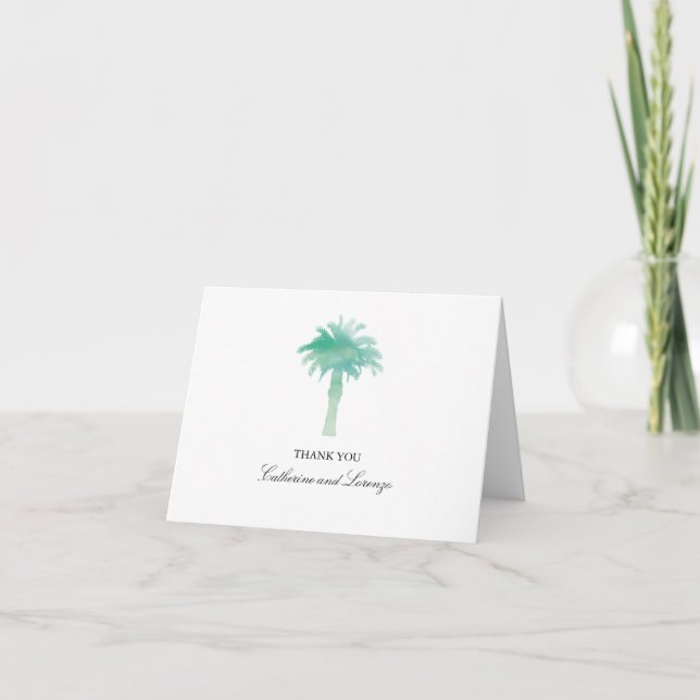 Serene Palm Tree Watercolor | Thank You (Front)