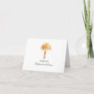 Serene Palm Tree Watercolor Thank You