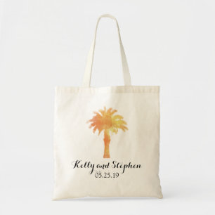 Serene Palm Tree Watercolor Wedding Guest Bag