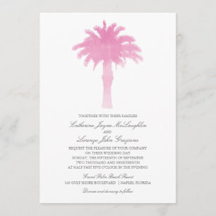 Serene Palm Tree Watercolor    Wedding Invitation