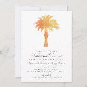 Serene Palm Tree Watercolor    Wedding Rehearsal Invitation
