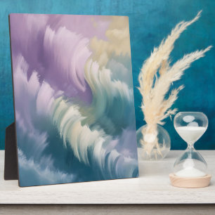 Serene Pastel Abstract Wave Dreamy Art Plaque