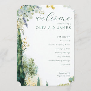 Serene Pastel Botanical Wedding Program