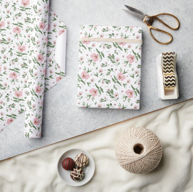 Serene Pastel Bouquet Wrapping Paper (Crafts)