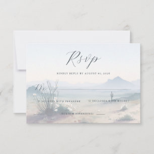 Serene Pastel Desert Watercolor RSVP Card