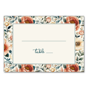 Serene Pastel Floral Border Table Number