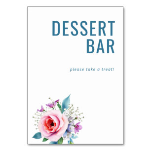 Serene Pastel Floral Dessert Bar Sign Table Number