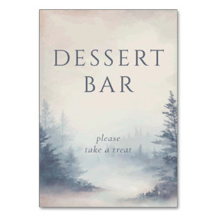 Serene Pastel Watercolor Forest Scene Table Number