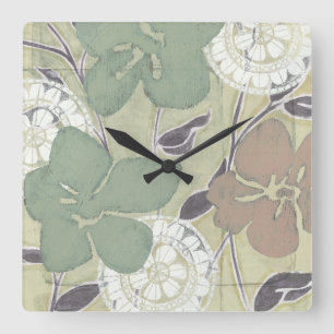 Serene Pastels II Square Wall Clock