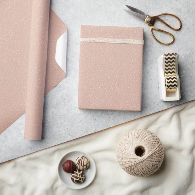 Serene Peach Minimalist Dot Wrapping Paper (Crafts)
