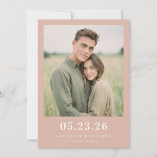 Serene Peach Romantic Photo Save The Date