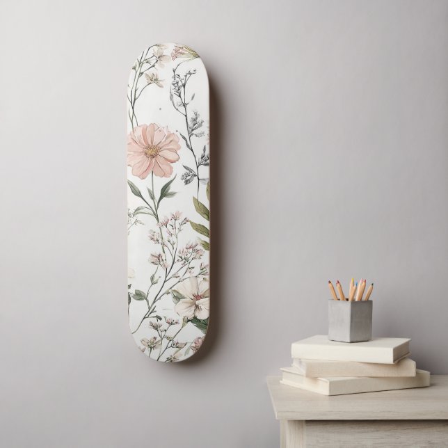 Serene Petals Skateboard (Wall Art)
