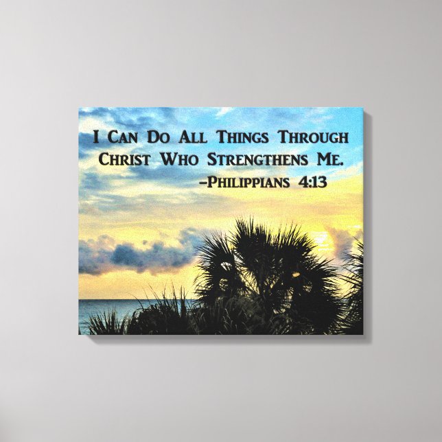 SERENE PHILIPPIANS 4:13 OCEAN SCENE CANVAS PRINT (Front)