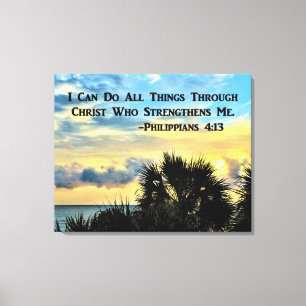 SERENE PHILIPPIANS 4:13 OCEAN SCENE CANVAS PRINT