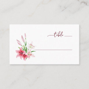 Serene Pink Botanical Floral Place Card