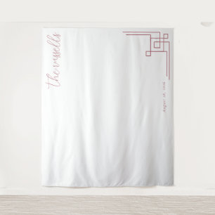 Serene Pink Geometric Calligraphy Tapestry