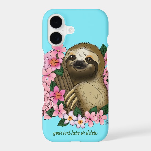 Serene Pink Lighthearted Sloth Floral (Back)