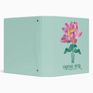 Serene Pink Lotus Teal Professional Therapist Binder