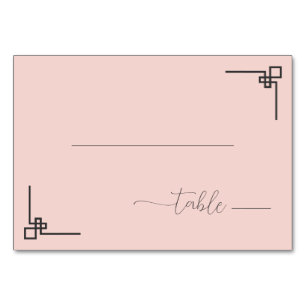 Serene Pink Minimalist Geometric Table Number