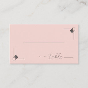 Serene Pink Minimalist Table Legs Place Card