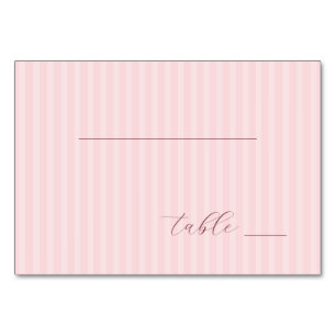 Serene Pink Stripes Table Number