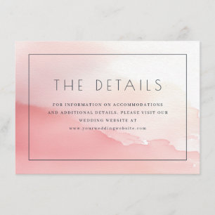 Serene Pink Watercolor Details Enclosure Card